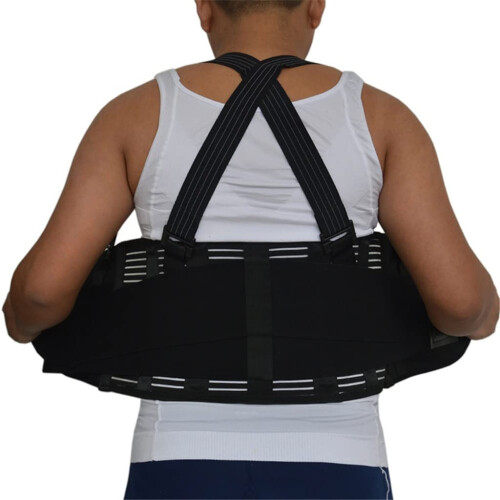 Adjustable Back Support Belt with Four PP Bars for Posture Correction and Lower Back Pain Relief, Size M 1