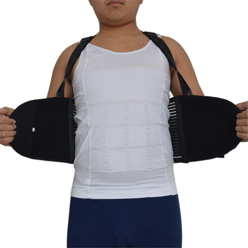 Adjustable Back Support Belt with Four PP Bars for Posture Correction and Lower Back Pain Relief, Size M 2