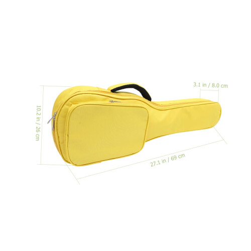 Ukulele Gig Bag Thickened Canvas Durable Protection Adjustable Shoulder Strap Bright Yellow 1