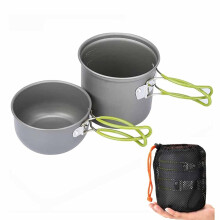 Camping Cookware Set Nonstick with Foldable Handle Lightweight Outdoor Pots and Pans for Backpacking Hiking Picnic