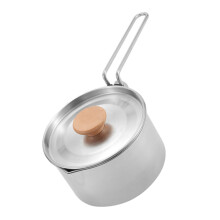 Foldable Stainless Steel Camping Kettle for Outdoor Cooking, Lightweight Portable Travel Pot