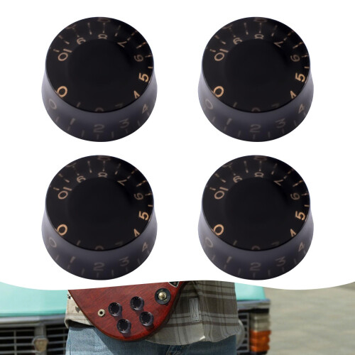 Control Knobs Set of 4 Black Gold Acrylic Guitar Speed Knobs for Les Paul for Precise Volume and Tone Adjustment 2