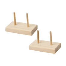 2pcs Wooden Thread Spool Holder for Sewing and Embroidery, Natural Wood Organizer Rack, Easy Thread Organization