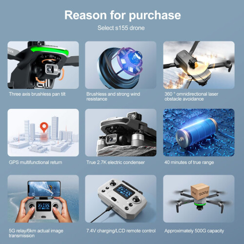 Foldable GPS Drone with 4K Camera, 3Axis Gimbal, Obstacle Avoidance, Brushless Motor for Adults 2