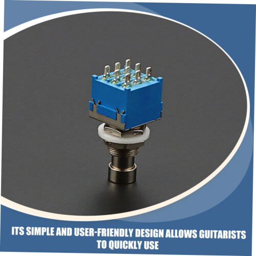 Guitar Footswitch 9 Pin Latching Pedal Switch Blue Replacement for Guitar Effects Pedal 2