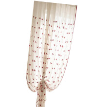 Rideau transparent de cheval rouge brodé par-132 cm x 183 cm