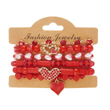 Pendentif en forme de cœur, chaîne à main, Bracelet extensible-2