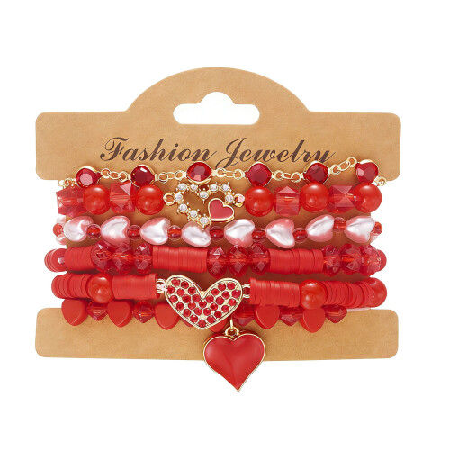 Pendentif en forme de cœur, chaîne à main, Bracelet extensible-2