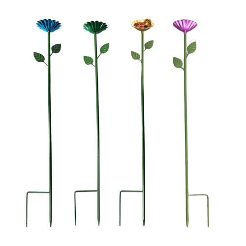 Rustproof Iron Ground Stakes Bird Bath And Feeders-Green 1