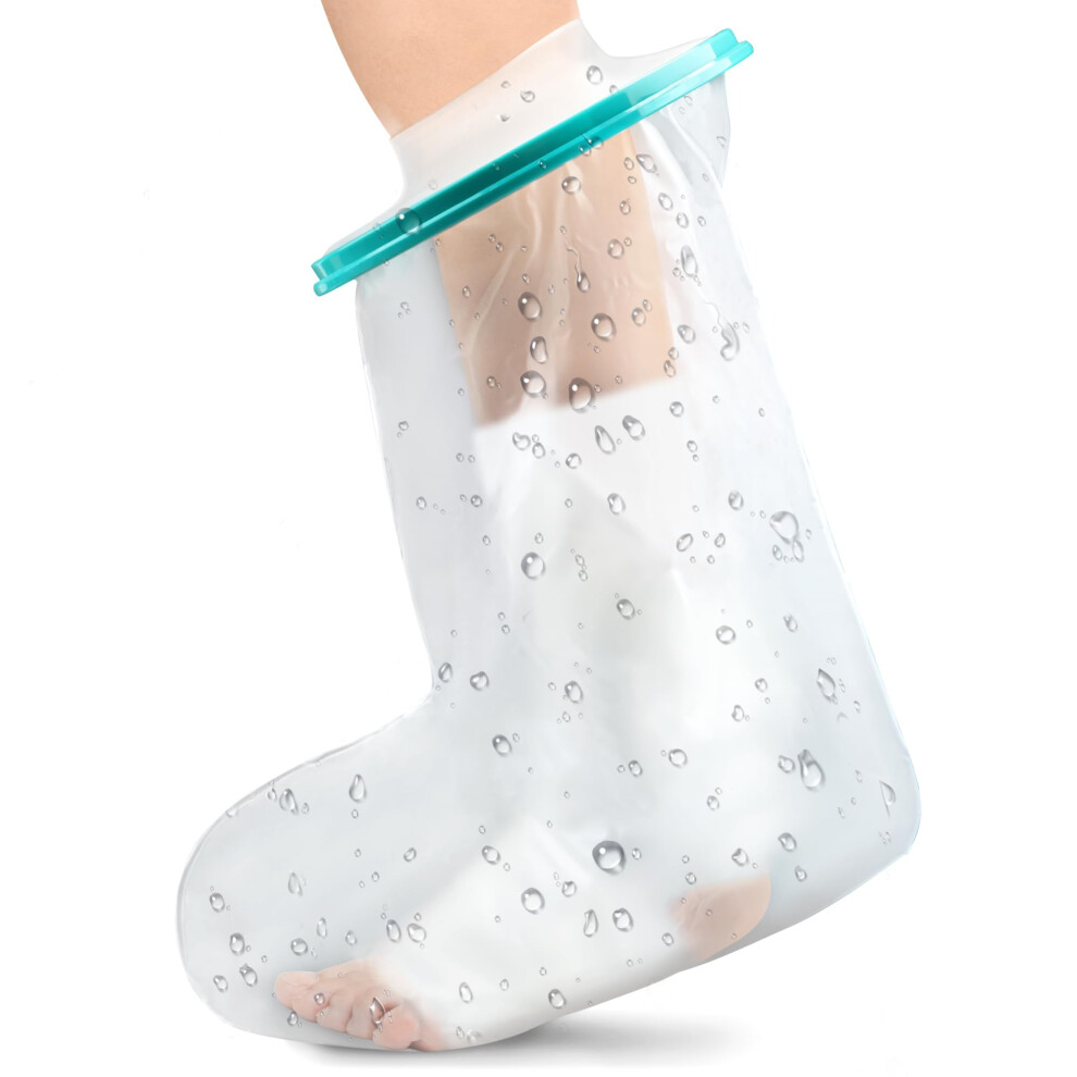 Waterproof Foot Cast Cover for Shower Adults, 100% Watertight Reusable Ankle Protector After Surgery