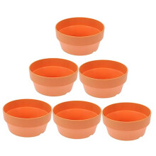 6pcs Small Plastic Flower Pot with Drainage Hole, Round Terracotta Look Planter for Indoor Decor