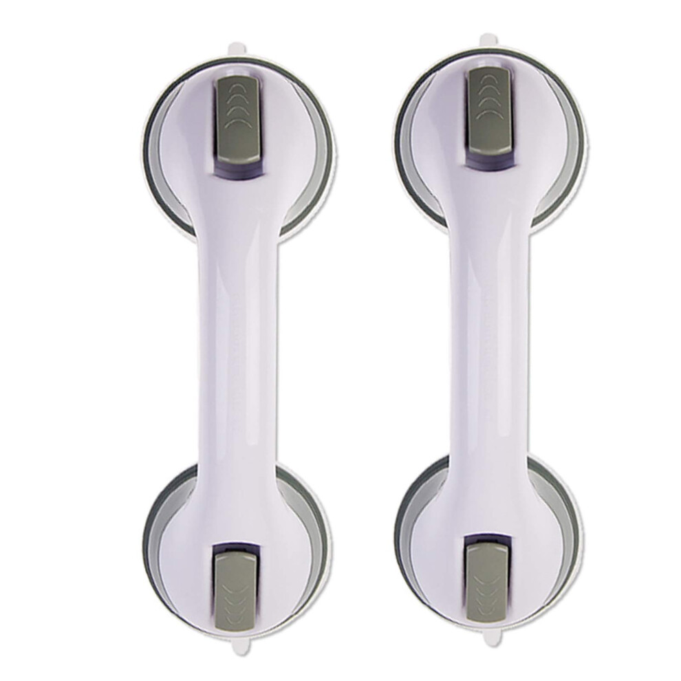 2 Pack Shower Grab Bar with Dual Lock Suction Hold, Bathroom Safety Support for Elderly and Handicap