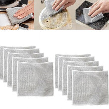 Microfiber Cleaning Cloths 25x25cm Lint Nonabrasive Coral Fleece Dish Cloths for Kitchen Glass Stainless Steel 15PCS