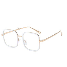 Oversized Blue Light Reading Glasses for Women +2.50, Anti Glare Square Frame Readers with Spring Hinge White