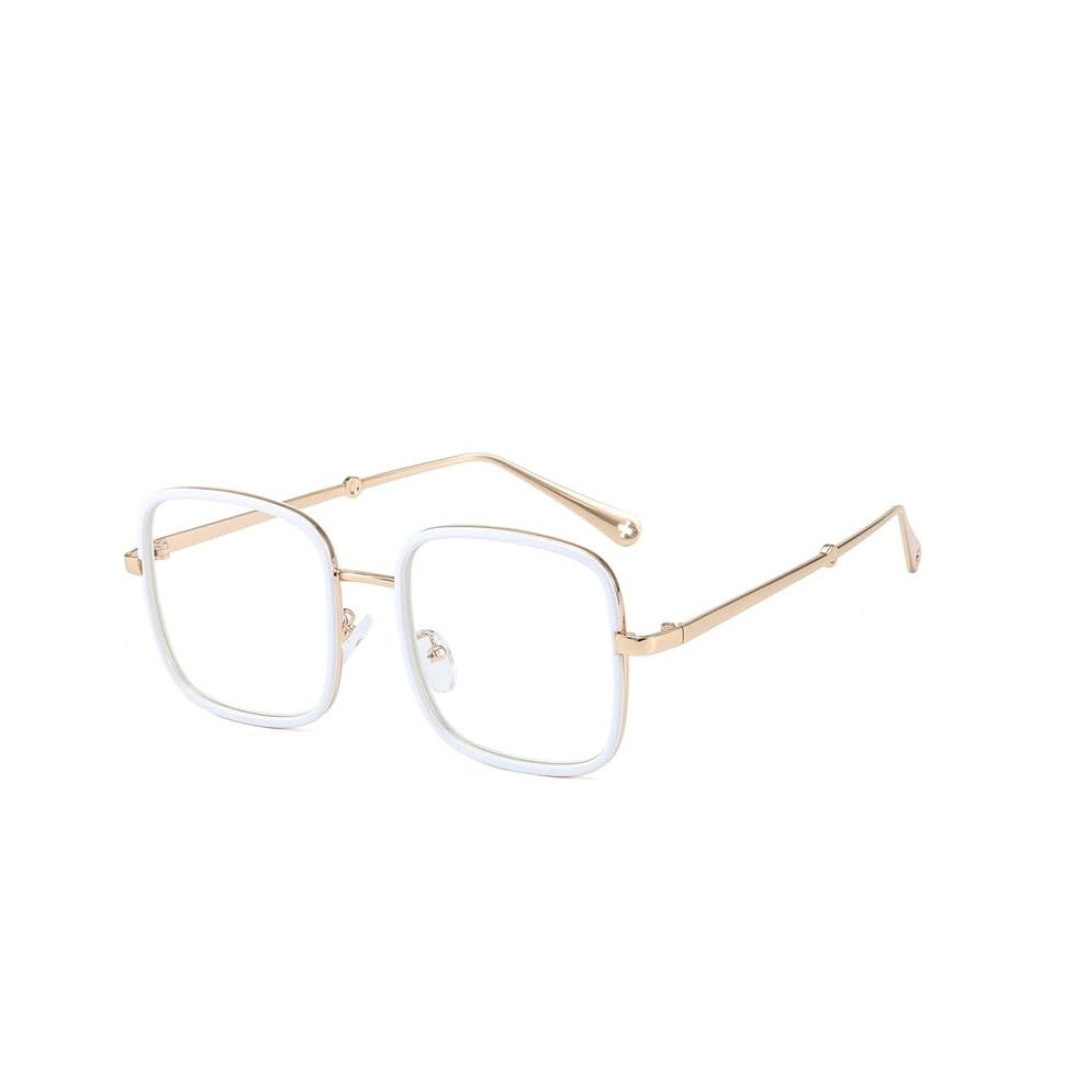 Blue/Light/White Oversized Reading Glasses For Women +2.50, Anti Glare Square Frame Readers With Spring Hinge