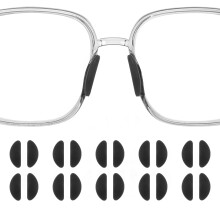 10 Pairs Anti‑Slip Silicone Nose Pads for Glasses 0.9mm Ultra‑Thin D‑Shaped Adhesive Eyeglass Nose Grips Black
