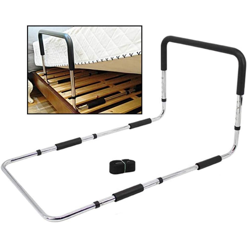 Adjustable Bed Assist Rail for Seniors with Comfort Foam Grip and Stable Wide Base for Elderly Adults