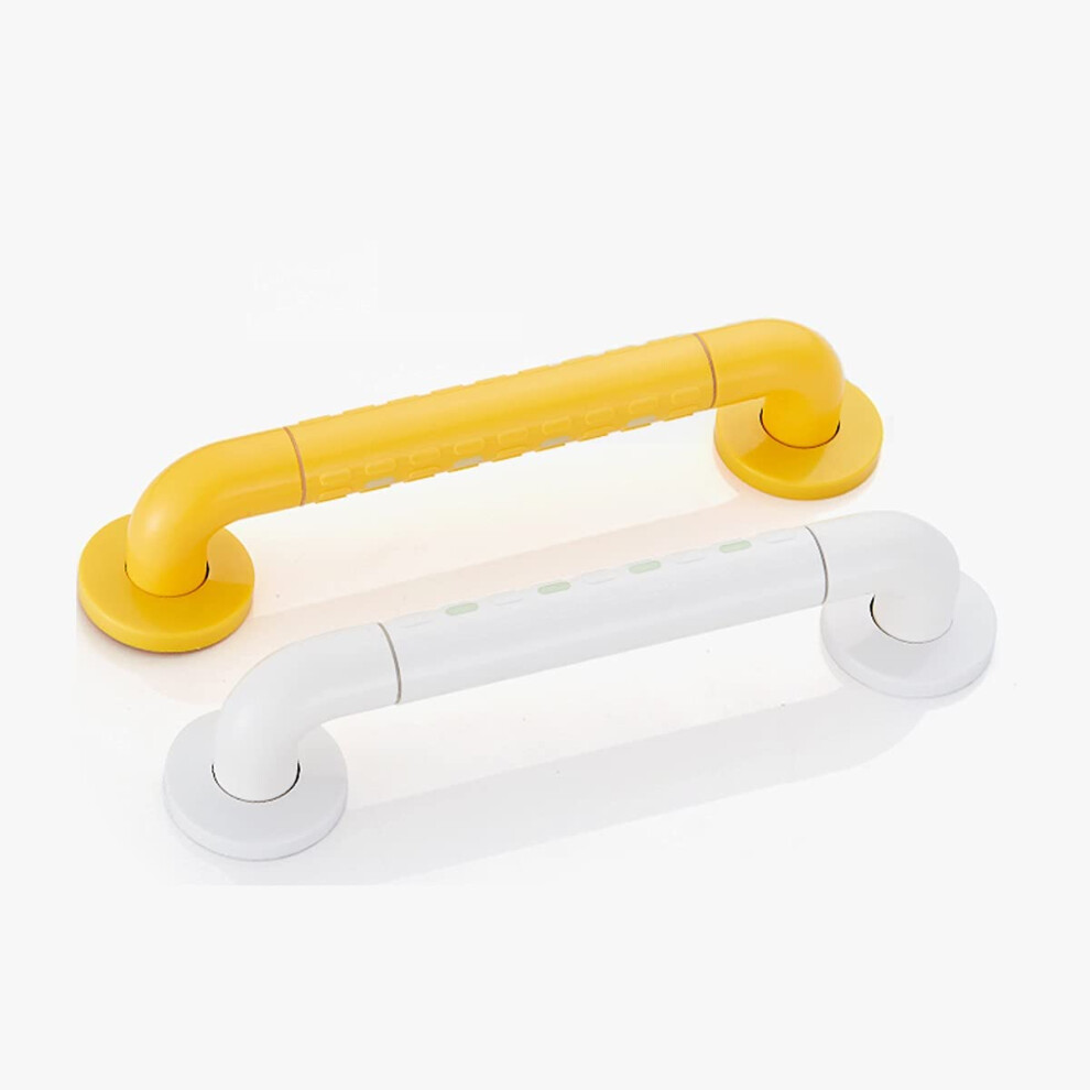 White Bathroom Grab Bar 22.8 Inch Stainless Steel Antislip Safety Handrail With Luminous Circles For Elderly