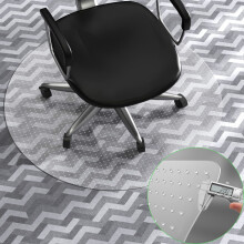 Office Chair Mat for Carpet, 36 Inch Round Transparent Heavy Duty PVC Mat with Lip for Office and Home