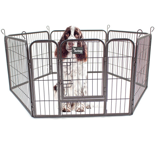 Heavy Duty 6-Panel Metal Pet Playpen with Door Small 1
