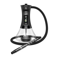 Electronic Hookah Set, Rechargeable 60W Coal E Shisha Kit for Clean Vapor, Black
