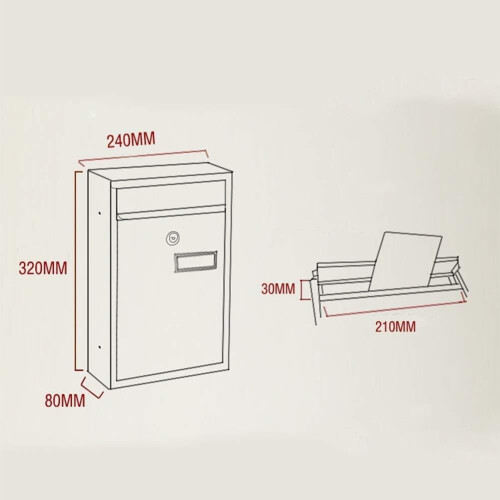 Rust Resistant Wall Mounted Mailbox with Lockable Security Design, Weatherproof Iron Mailbox for Home and Villa 1