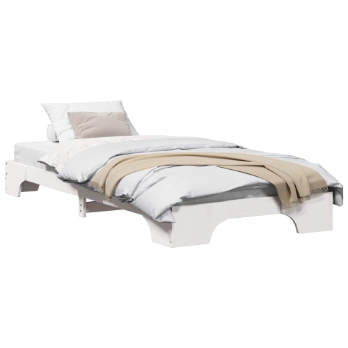 vidaXL Bed Frame White 90 x 190 cm Solid Pine Wood 1