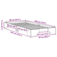 vidaXL Bed Frame White 90 x 190 cm Solid Pine Wood
