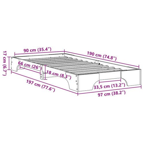vidaXL Bed Frame White 90 x 190 cm Solid Pine Wood