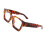 Leopard Frame Blue Light Blocking Glasses Retro 90s Square Style Women 53mm Medium Fit 1