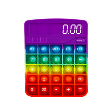 Calculator Pop It Fidget Toy for Kids and Adults, Silicone Stress Relief Fidget with Quiet Tactile Feedback