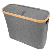 Toilet Paper Storage Basket WaterResistant Fabric Bathroom Organizer Durable Gray Versatile Design