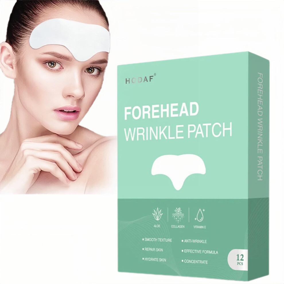 Forehead Wrinkle Patches 12pcs AntiWrinkle Collagen Formula with Aloe Vitamin E for Overnight Smoothing
