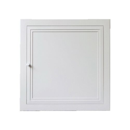 Aluminum Access Panel 45x45cm White Flush Mount Door with Rotating Handle Paintable Matte Finish