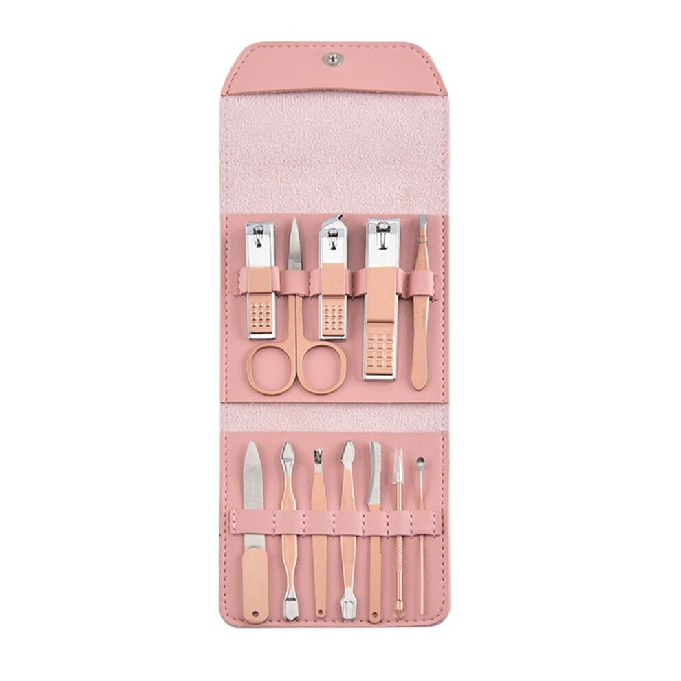 Gold Rose 16 Piece Nail Clipper Set With Case, HeatâTreated Sharp Blades, RustâResistant Finish