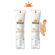 Tinted Sunscreen SPF50 for Face, Lightweight Non Greasy Moisturizer with Universal Tint, 2pcs