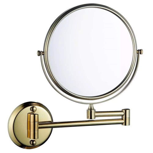 8 Inch Wall Mounted Makeup Mirror 3X Magnifying Double Sided 360 Swivel Foldable Titanium Finish