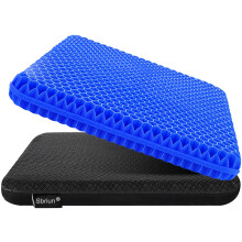 Gel Seat Cushion 2 Inch Extra Thick Pressure Relief Pad with Breathable Cooling Design for Office Car Wheelchair Blue