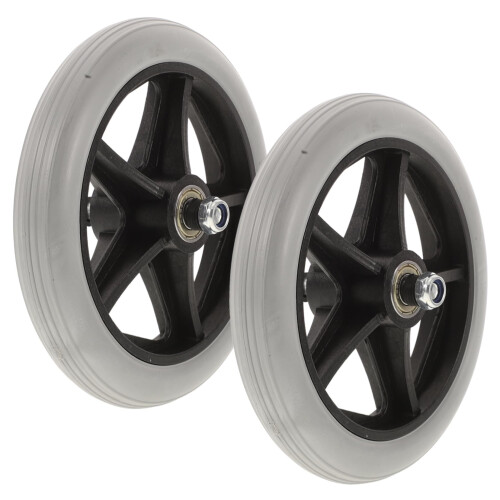 2PCS Wheelchair Front Wheels Solid Tire Replacement Casters for Walker Quick Installation Durable Use