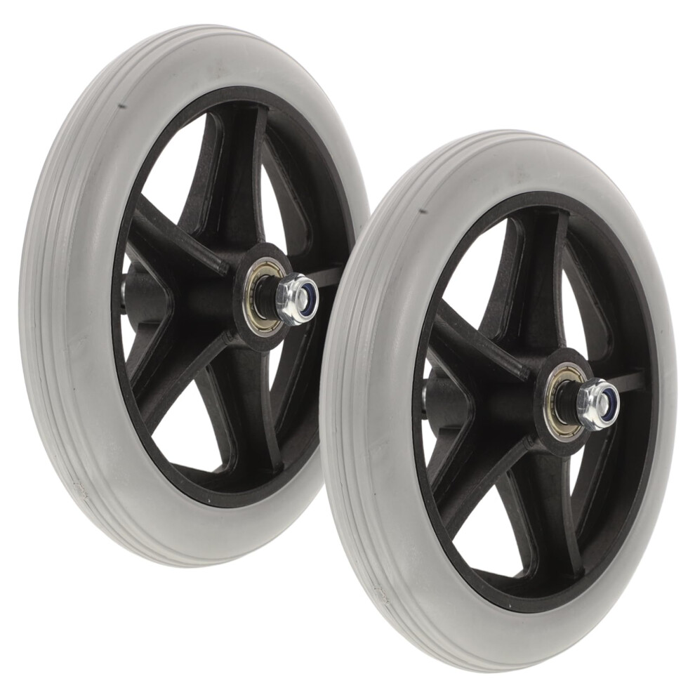 2PCS Wheelchair Front Wheels Solid Tire Replacement Casters for Walker Quick Installation Durable Use