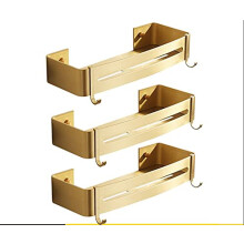 Wall Mounted Bathroom Shelf Shower Caddy, Square Corner Floating Shelf for Shampoo and Soap, Easy Clean Design