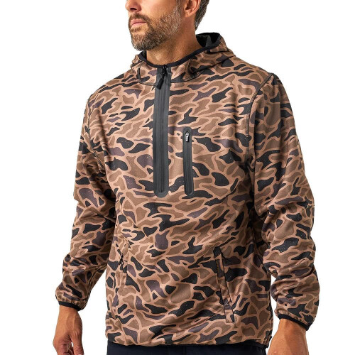 Fleece Pullover Mid Layer Jacket Gauge Camo, Durable Water Repellent and Stretch Mobility