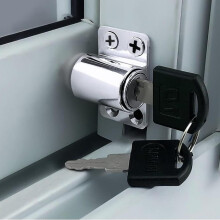 Aluminum Alloy Window Locks with Key, Secure Pushbutton Sash Window Lock for Home and Office (Black Silver)