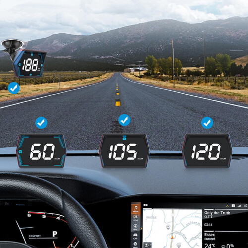 Car Head Up Display with Clear Windshield Projection, Smart Brightness Adjustment, and Wide Compatibility 1