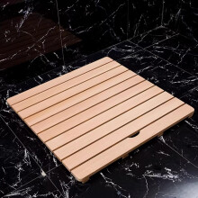 Teak Bath Mat 32x36 Non Slip Waterproof Wood Shower Mat for Bathroom and Outdoor Use