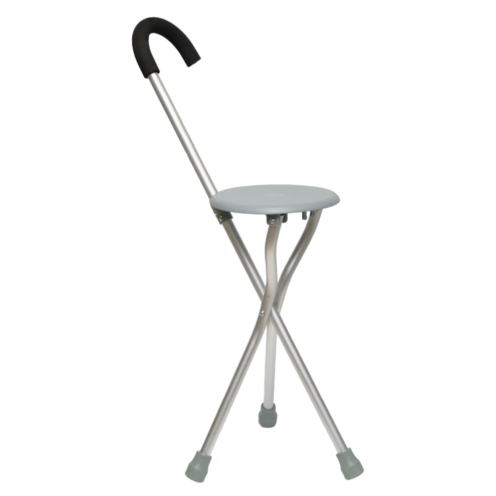 Lightweight Folding Cane with Seat for Seniors, Aluminum Walking Stick with ThreeLeg Stability