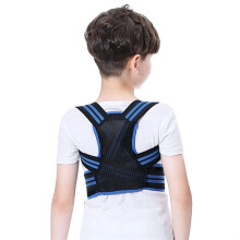 Kids Posture Corrector Adjustable Back Support Brace with Ergonomic Counterpull Design for Teens Blue Medium
