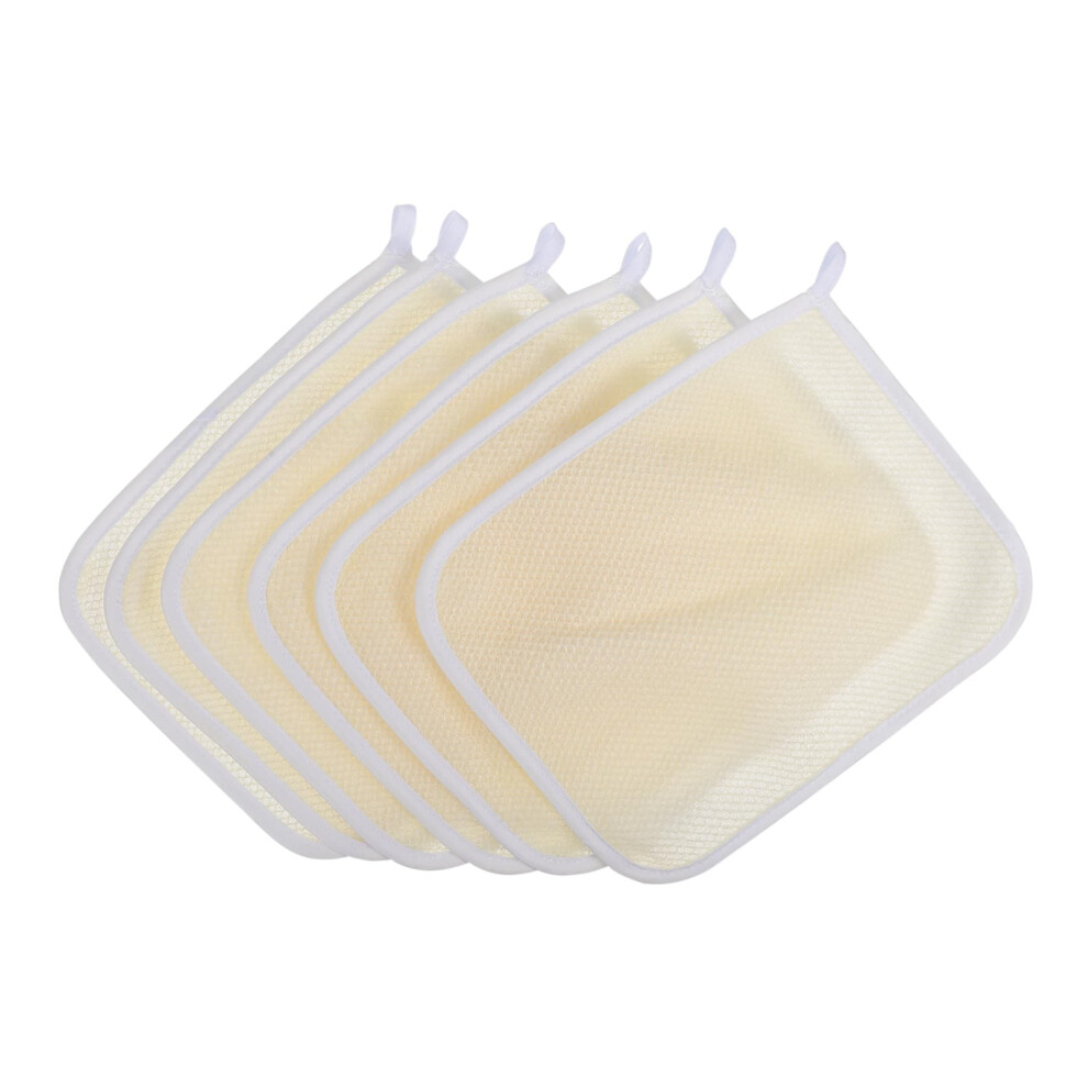 6Pcs Exfoliating Bath Cloths Nylon Scrub Towels for Face and Body Deep Cleaning Quick Drying with Hanging Loop