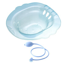 Sitz Bath for Toilet with AntiSpill Drain System, Ergonomic Comfort Basin for Elderly Hygiene, Blue 39x39x12cm