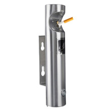 Outdoor Wall Mounted Ashtray Stainless Steel Cigarette Receptacle with Lockable Smokeless Design for Office Entrance